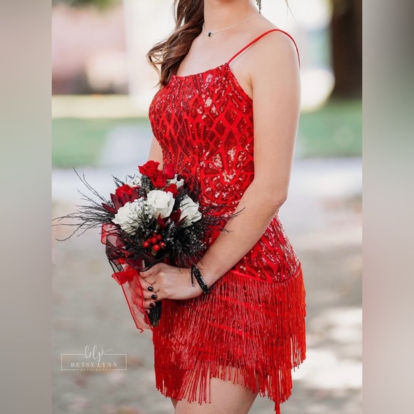 Hera Designs Red Homecoming Dress - Picture 3 of 4